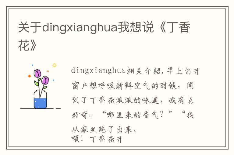 关于dingxianghua我想说《丁香花》