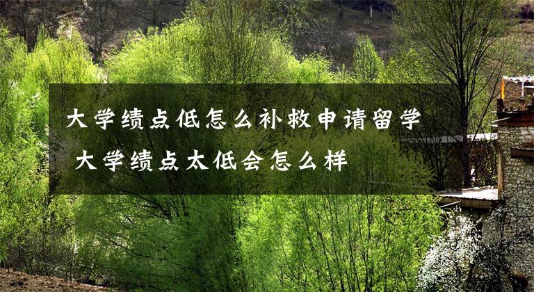 大学绩点低怎么补救申请留学 大学绩点太低会怎么样