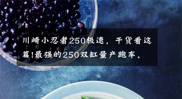 川崎小忍者250极速，干货看这篇!最强的250双缸量产跑车，38.7马力水冷，极速200km/h