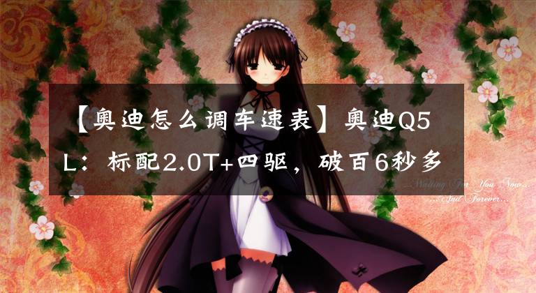【奥迪怎么调车速表】奥迪Q5L：标配2.0T+四驱，破百6秒多，开着倍儿有面