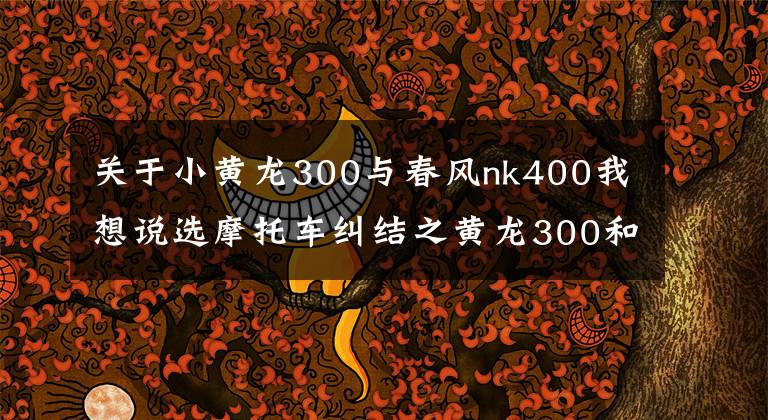 关于小黄龙300与春风nk400我想说选摩托车纠结之黄龙300和NK400，单身狗你在考虑什么