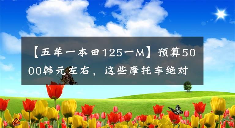 【五羊一本田125一M】预算5000韩元左右，这些摩托车绝对优先，第二个真的很霸气啊
