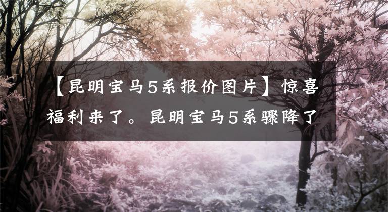 【昆明宝马5系报价图片】惊喜福利来了。昆明宝马5系骤降了2.8%。期待您的光临