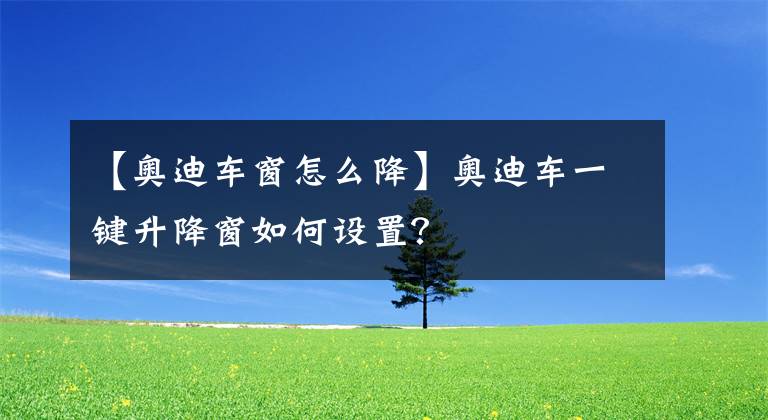 【奥迪车窗怎么降】奥迪车一键升降窗如何设置？