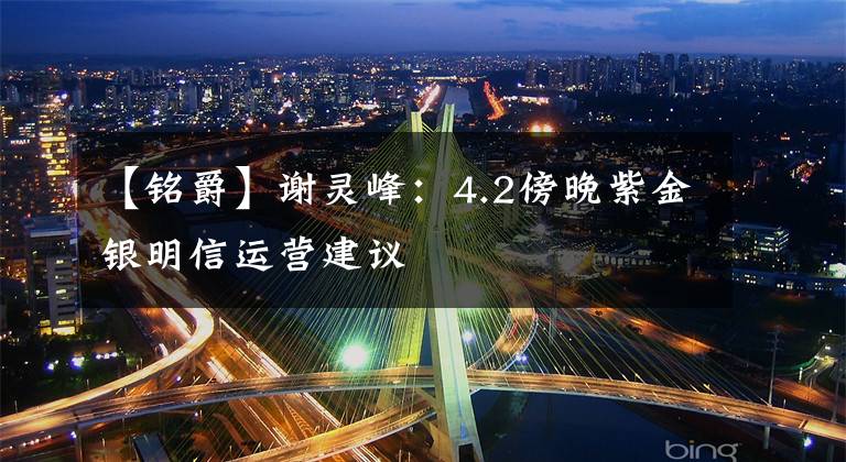 【铭爵】谢灵峰：4.2傍晚紫金银明信运营建议