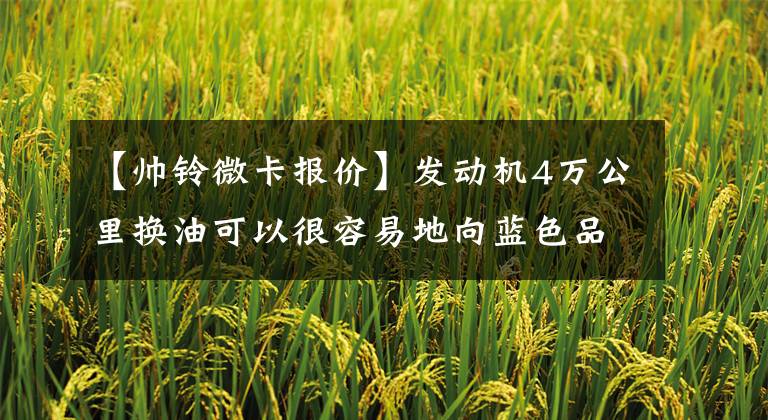 【帅铃微卡报价】发动机4万公里换油可以很容易地向蓝色品牌国家6B  AOBEL  E销售10.6万美元。