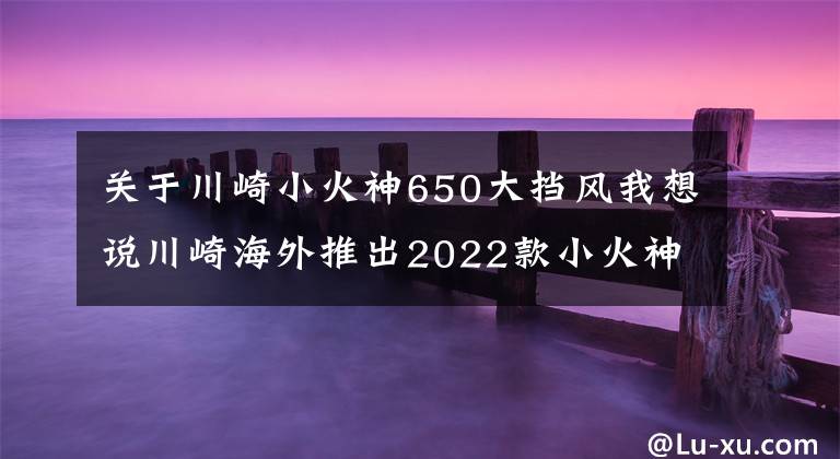 关于川崎小火神650大挡风我想说川崎海外推出2022款小火神Vulcan S 650，新增小清新配色