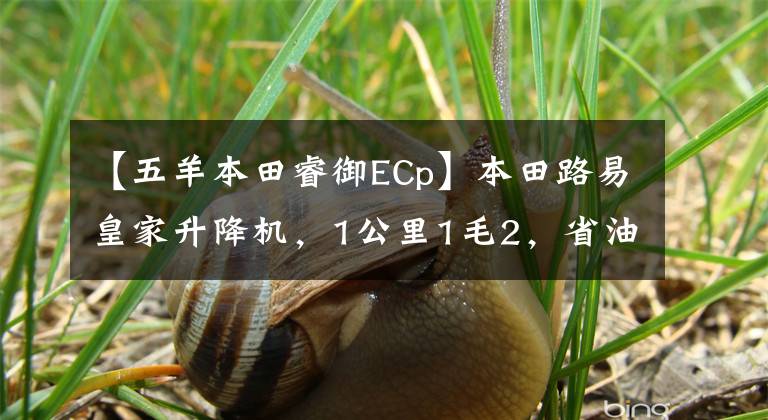 【五羊本田睿御ECp】本田路易皇家升降机，1公里1毛2，省油，速度快，贼快，完美