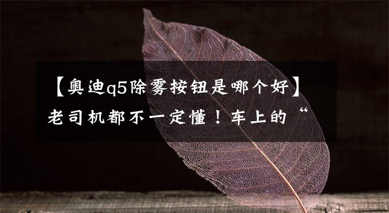 【奥迪q5除雾按钮是哪个好】老司机都不一定懂！车上的“一键除雾”按钮，让车窗焕然一新