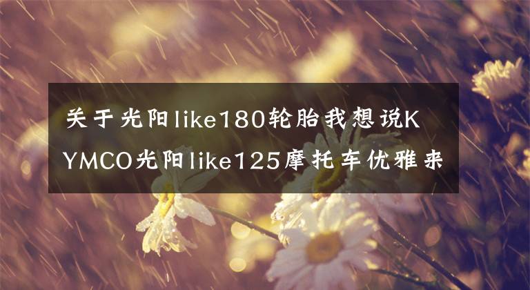 关于光阳like180轮胎我想说KYMCO光阳like125摩托车优雅来袭