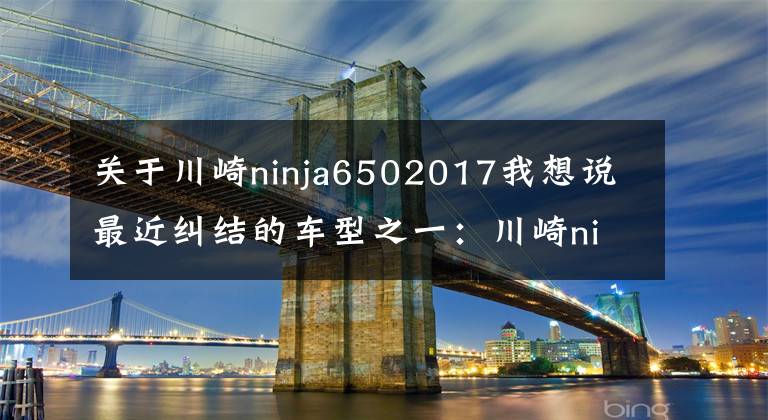 关于川崎ninja6502017我想说最近纠结的车型之一：川崎ninja650
