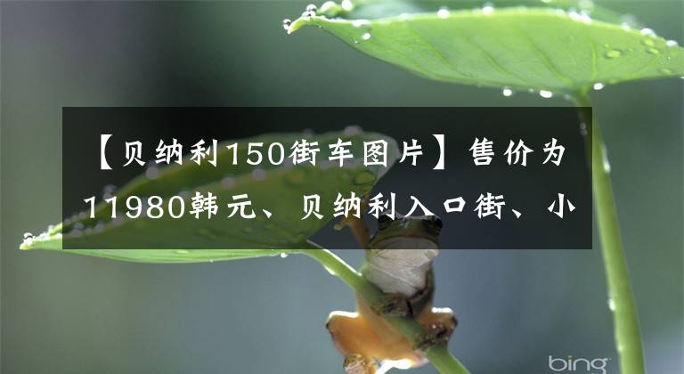 【贝纳利150街车图片】售价为11980韩元、贝纳利入口街、小贝隆150S，可以减免购置税