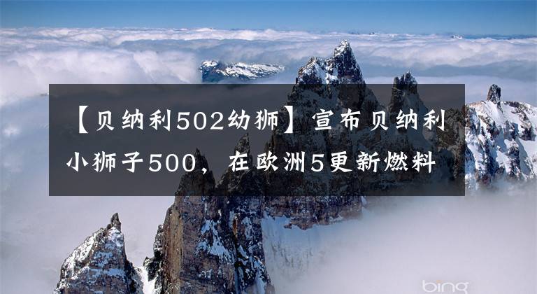 【贝纳利502幼狮】宣布贝纳利小狮子500，在欧洲5更新燃料箱侧面添加橡胶垫