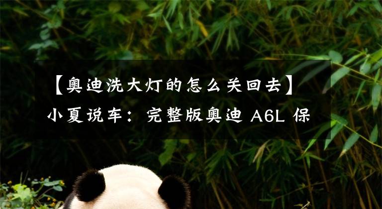 【奥迪洗大灯的怎么关回去】小夏说车：完整版奥迪 A6L 保养灯归零仪器操作方法，不懂请学习
