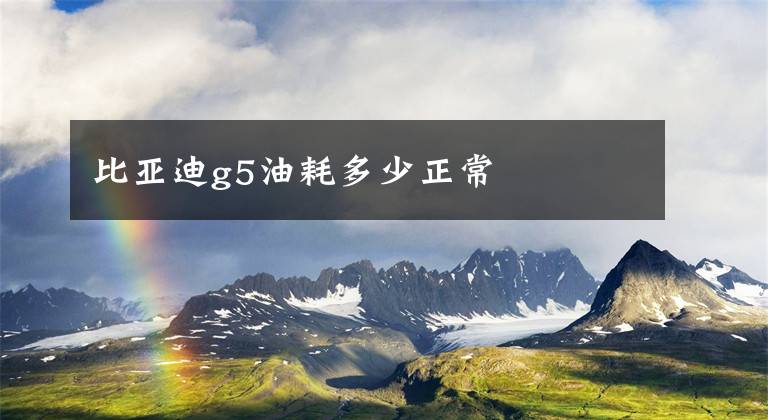 比亚迪g5油耗多少正常