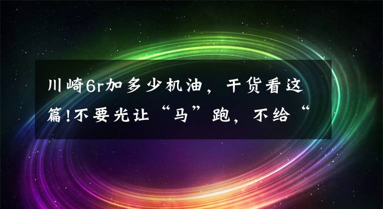 川崎6r加多少机油，干货看这篇!不要光让“马”跑，不给“马”吃草，川崎ZX-6R换机油