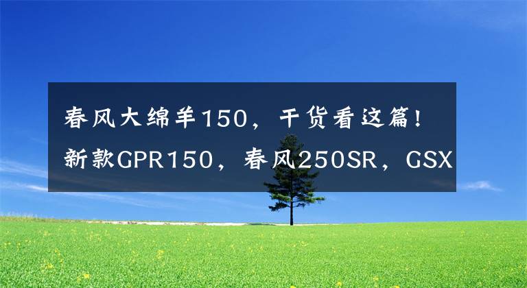 春风大绵羊150，干货看这篇!新款GPR150，春风250SR，GSX250R，如何选？