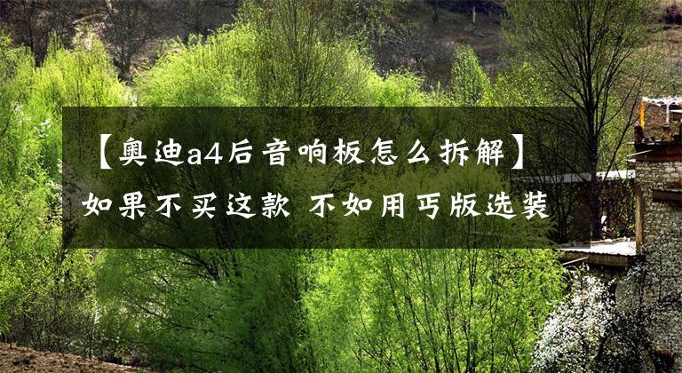 【奥迪a4后音响板怎么拆解】如果不买这款 不如用丐版选装 新款奥迪A4L如何选？
