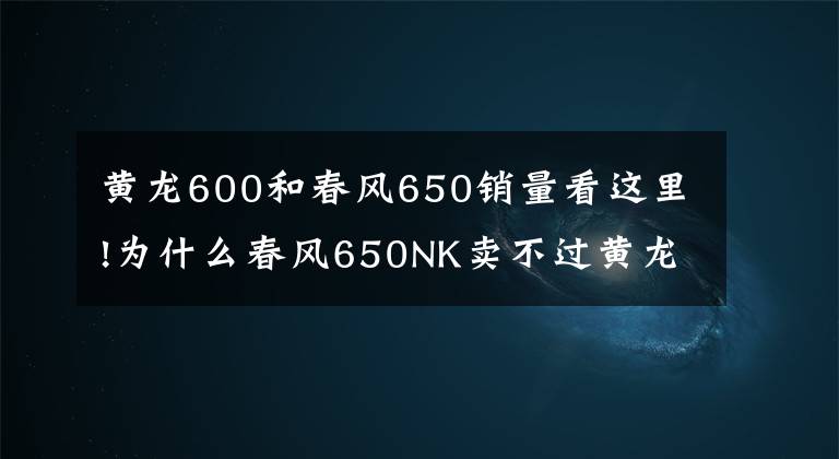 黄龙600和春风650销量看这里!为什么春风650NK卖不过黄龙600？