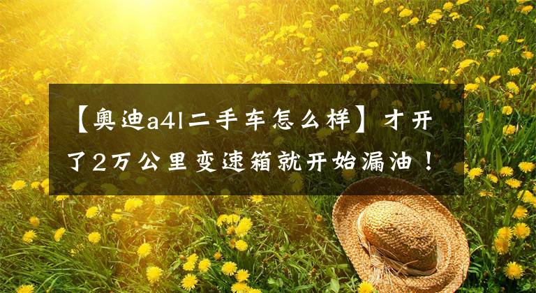 【奥迪a4l二手车怎么样】才开了2万公里变速箱就开始漏油！这辆奥迪A4L值不值26万？