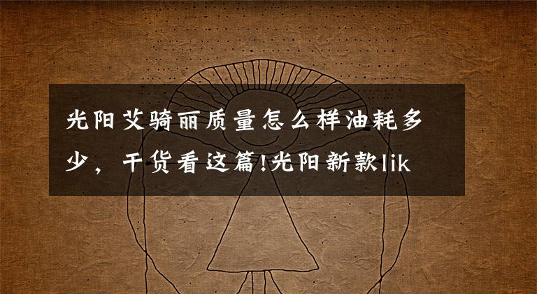 光阳艾骑丽质量怎么样油耗多少，干货看这篇!光阳新款like180曝光，搭载四气门技术外形直逼Vespa