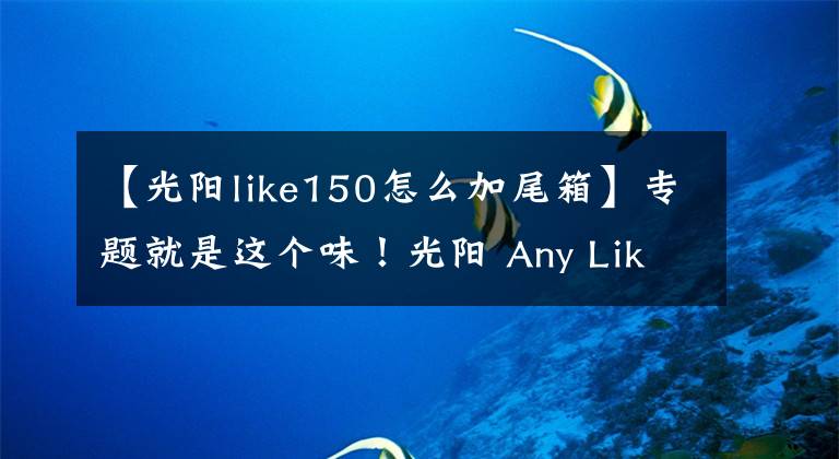【光阳like150怎么加尾箱】专题就是这个味！光阳 Any Like 150 ABS初体验