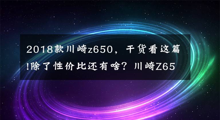 2018款川崎z650，干货看这篇!除了性价比还有啥？川崎Z650体验报告——静态篇