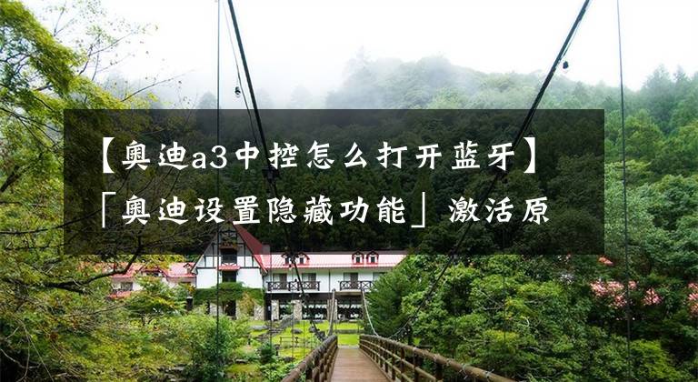 【奥迪a3中控怎么打开蓝牙】「奥迪设置隐藏功能」激活原厂蓝牙！