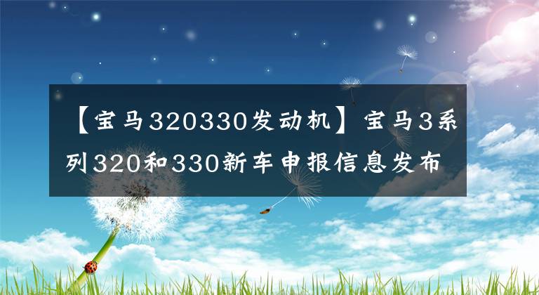【宝马320330发动机】宝马3系列320和330新车申报信息发布，超低功耗2.0T额定功率115千瓦