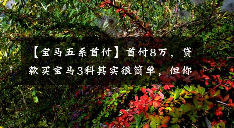 【宝马五系首付】首付8万，贷款买宝马3科其实很简单，但你真的能养吗？