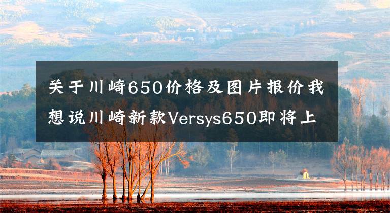 关于川崎650价格及图片报价我想说川崎新款Versys650即将上市，售价85500元起
