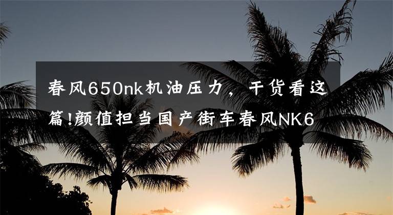 春风650nk机油压力，干货看这篇!颜值担当国产街车春风NK650，值得入手的吸睛小钢炮