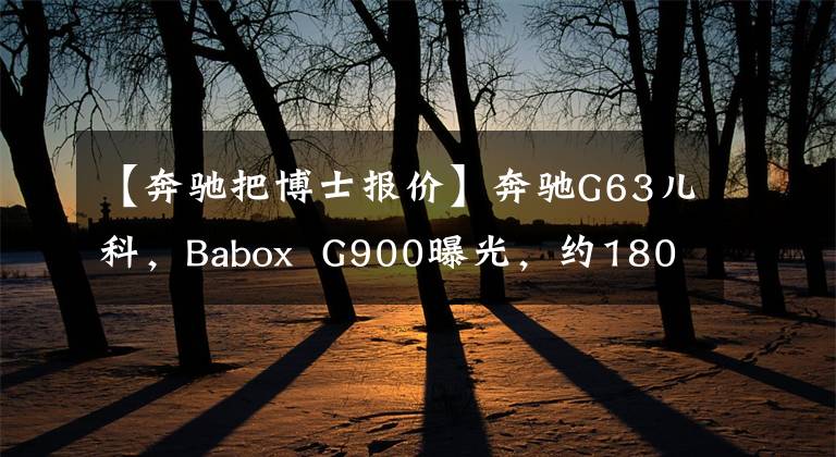 【奔驰把博士报价】奔驰G63儿科，Babox  G900曝光，约1800万人民币，被称为G级天花板。
