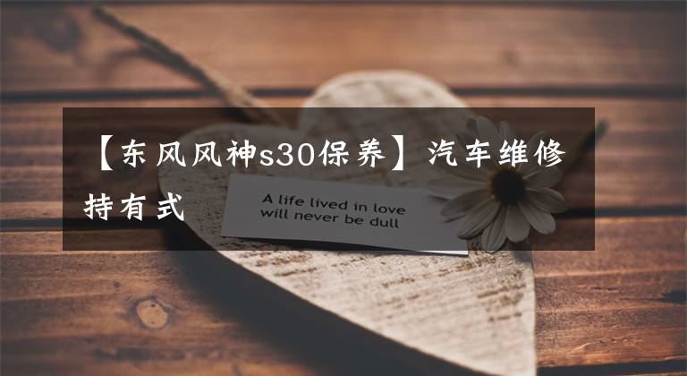 【东风风神s30保养】汽车维修持有式