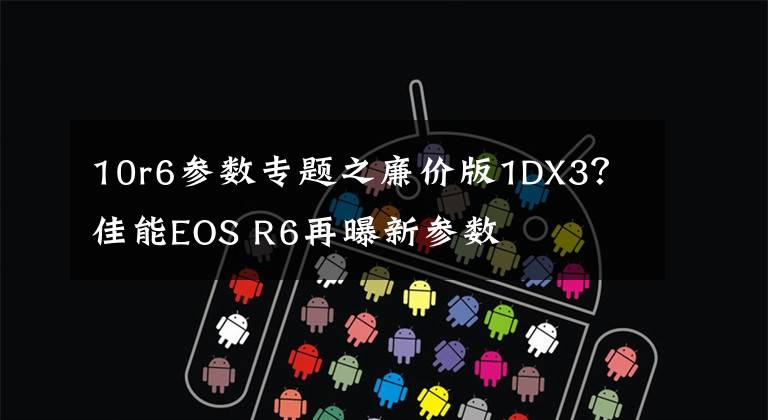 10r6参数专题之廉价版1DX3？佳能EOS R6再曝新参数