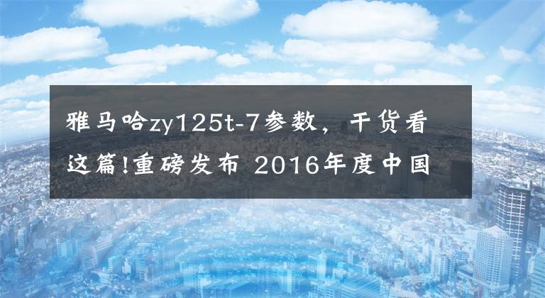 雅马哈zy125t-7参数，干货看这篇!重磅发布 2016年度中国十佳摩托车