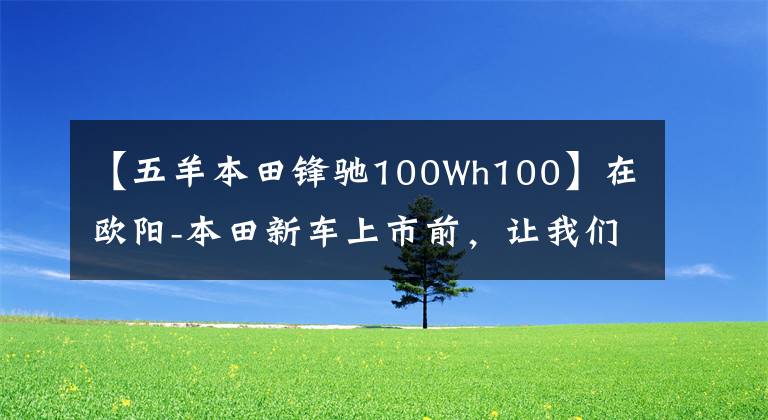 【五羊本田锋驰100Wh100】在欧阳-本田新车上市前，让我们一起看看在过去的25年里欧阳-本田制造了什么样的车！
