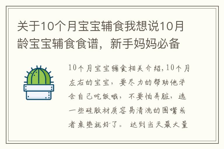 关于10个月宝宝辅食我想说10月龄宝宝辅食食谱，新手妈妈必备