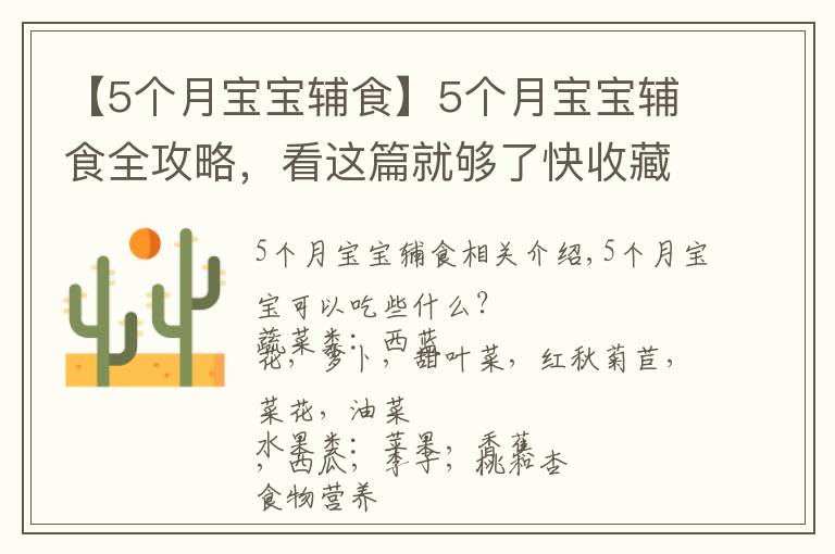 【5个月宝宝辅食】5个月宝宝辅食全攻略，看这篇就够了快收藏吧！