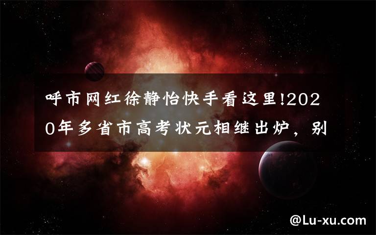 呼市网红徐静怡快手看这里!2020年多省市高考状元相继出炉，别人家的孩子太优秀