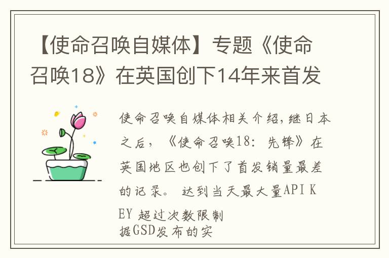 【使命召唤自媒体】专题《使命召唤18》在英国创下14年来首发销量最差记录