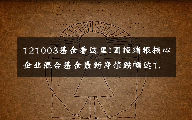 121003基金看这里!国投瑞银核心企业混合基金最新净值跌幅达1.60%