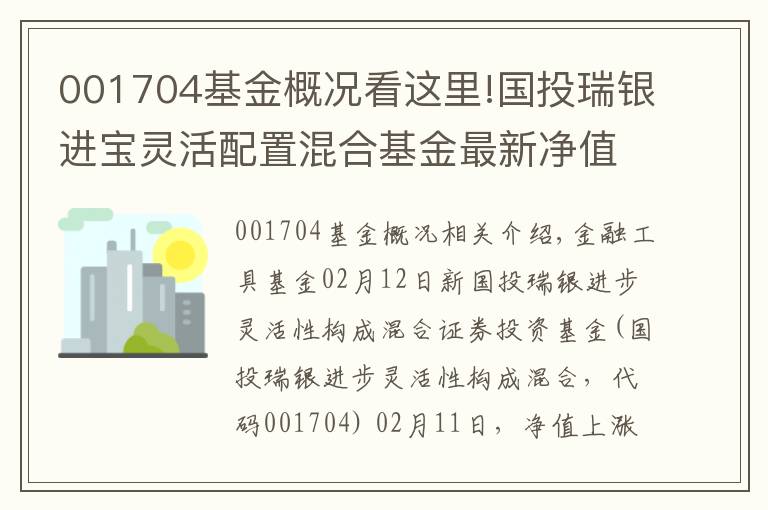001704基金概况看这里!国投瑞银进宝灵活配置混合基金最新净值涨幅达2.86%