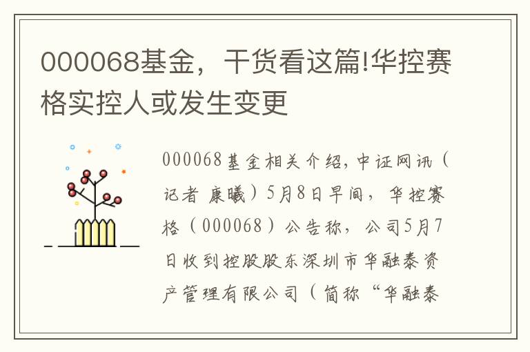 000068基金，干货看这篇!华控赛格实控人或发生变更