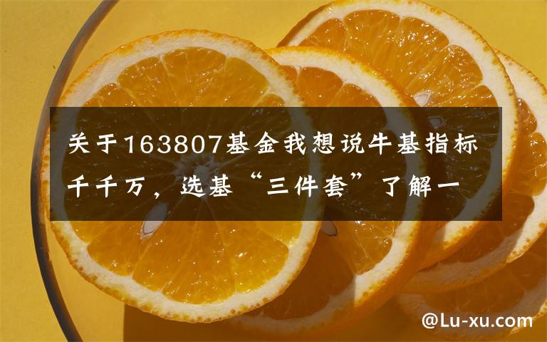 关于163807基金我想说牛基指标千千万，选基“三件套”了解一下？