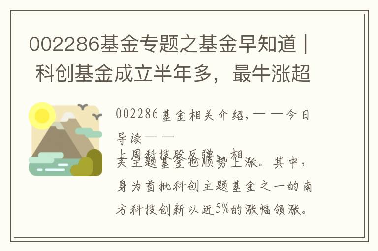 002286基金专题之基金早知道 | 科创基金成立半年多，最牛涨超30%！有的却错过科技股行情