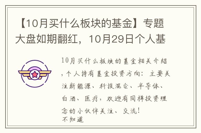 【10月买什么板块的基金】专题大盘如期翻红，10月29日个人基金分享