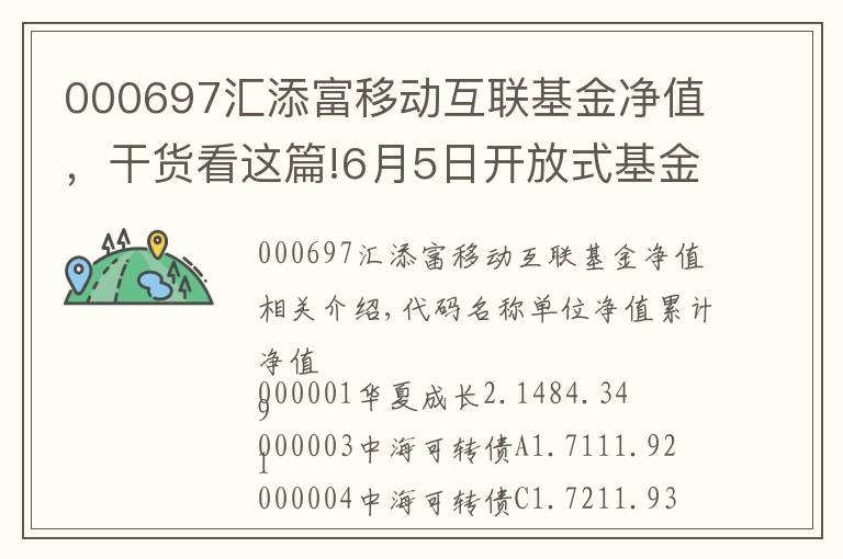 000697汇添富移动互联基金净值，干货看这篇!6月5日开放式基金资产净值日报表