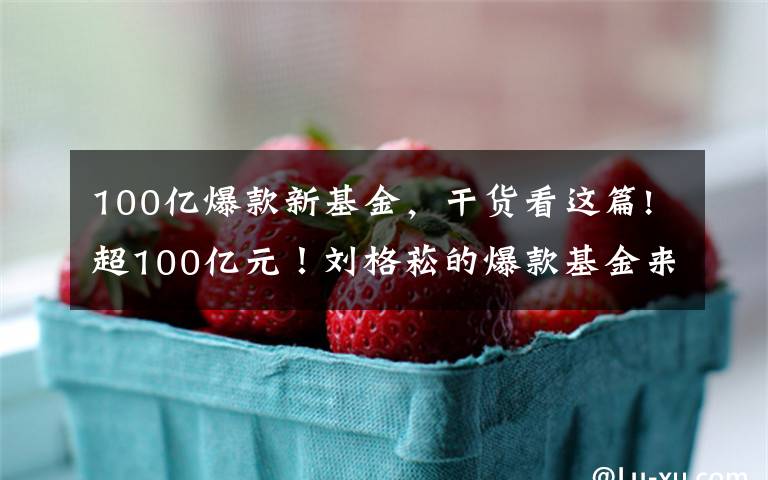 100亿爆款新基金，干货看这篇!超100亿元！刘格菘的爆款基金来了！他会买什么股票？对后市又怎么看？