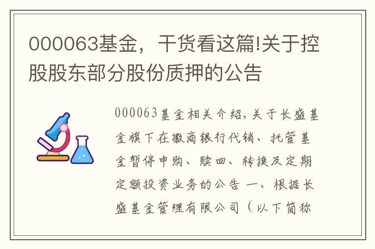 000063基金，干货看这篇!关于控股股东部分股份质押的公告